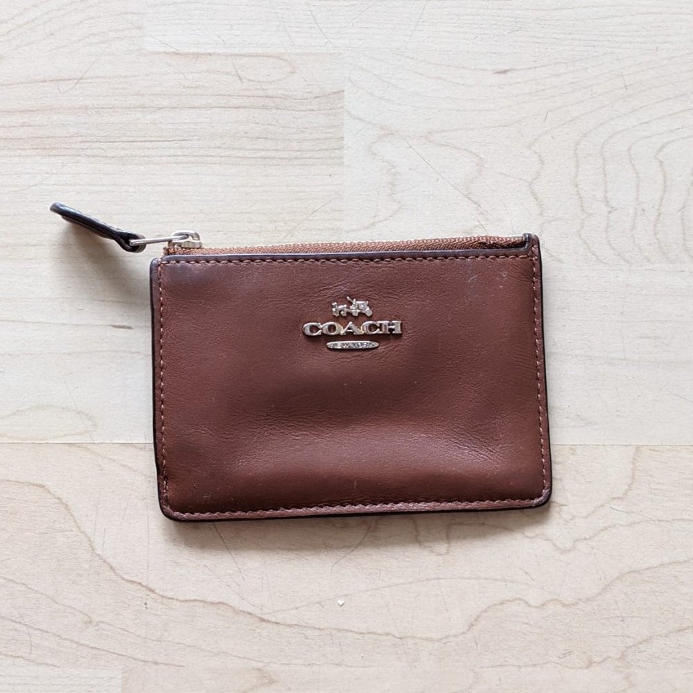 Coach Leather Zip Card Case/ID Holder